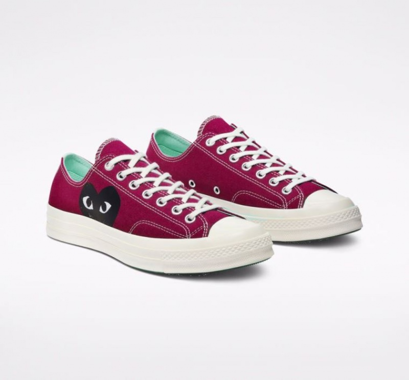 Fuchsia Converse X Comme Des Garçons Play Chuck 70 Men's Low Tops | NZ VTOCZ5428