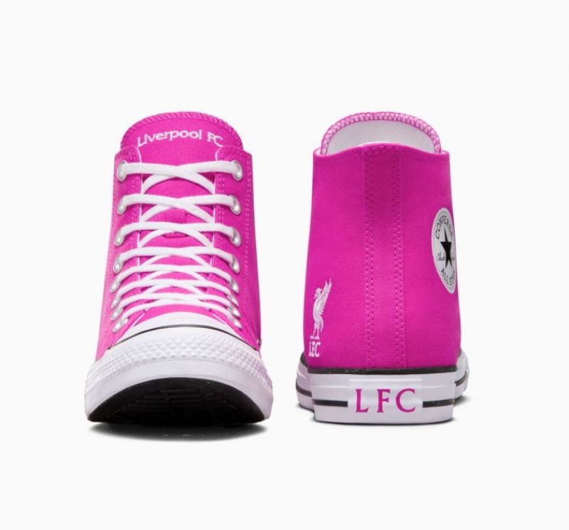 Fuchsia Converse X LFC Chuck Taylor All Star Women's High Tops | NZ RXYOL6237