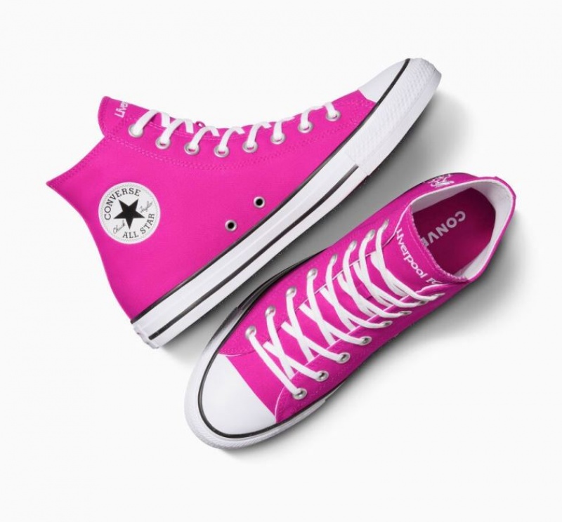 Fuchsia Converse X LFC Chuck Taylor All Star Women's High Tops | NZ RXYOL6237