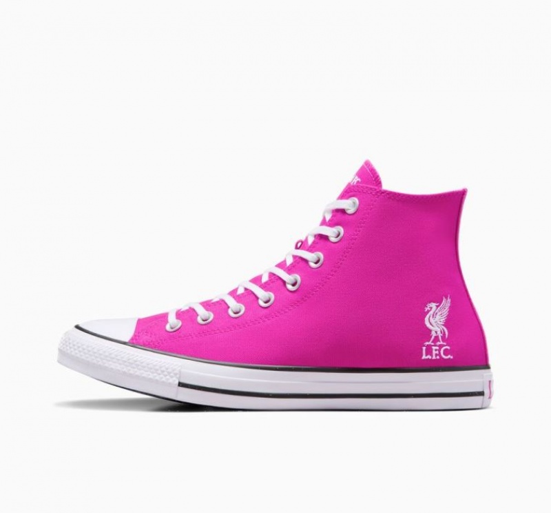 Fuchsia Converse X LFC Chuck Taylor All Star Women's High Tops | NZ RXYOL6237