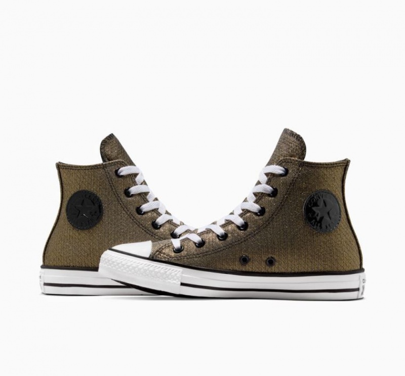 Gold Converse Chuck Taylor All Star Sparkle Kids' High Tops | NZ UEWFH2834