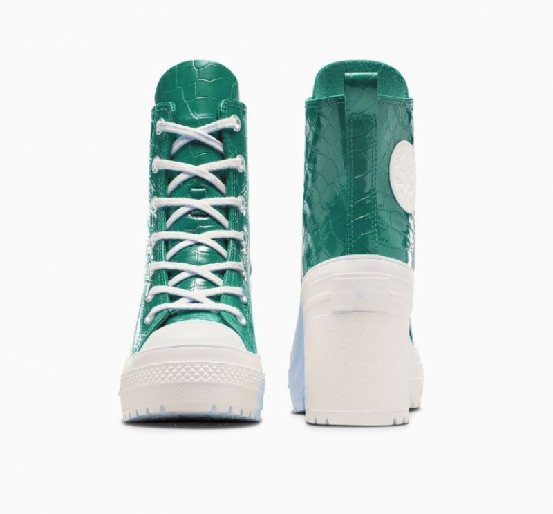 Green Converse Chuck 70 De Luxe Heel Embossed Women's High Tops | NZ JIDZN7052