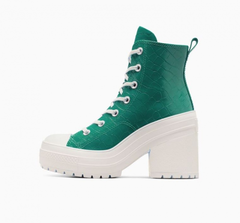 Green Converse Chuck 70 De Luxe Heel Embossed Women's High Tops | NZ JIDZN7052