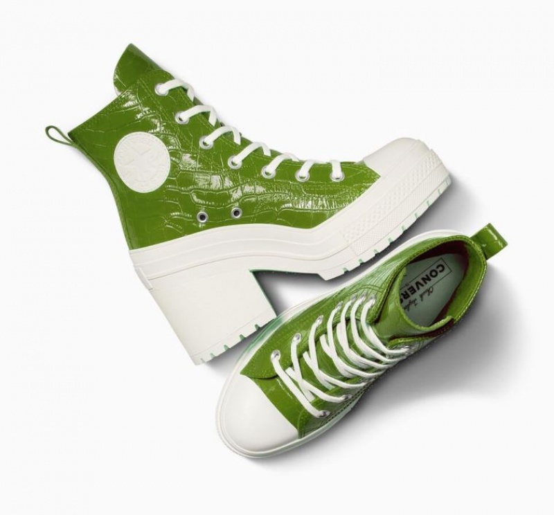 Green Converse Chuck 70 De Luxe Heel Embossed Women's High Tops | NZ WNDLH8324