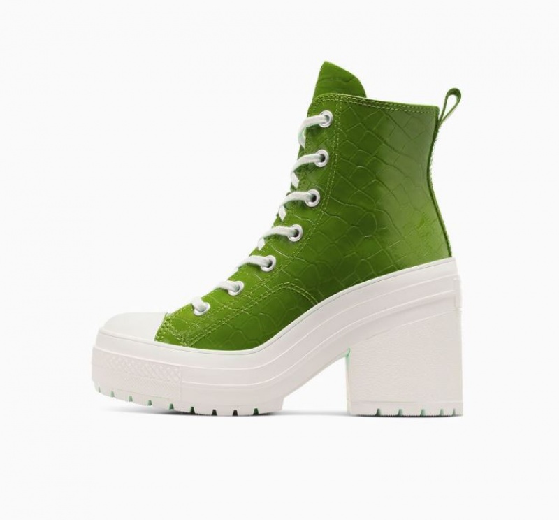 Green Converse Chuck 70 De Luxe Heel Embossed Women's High Tops | NZ WNDLH8324