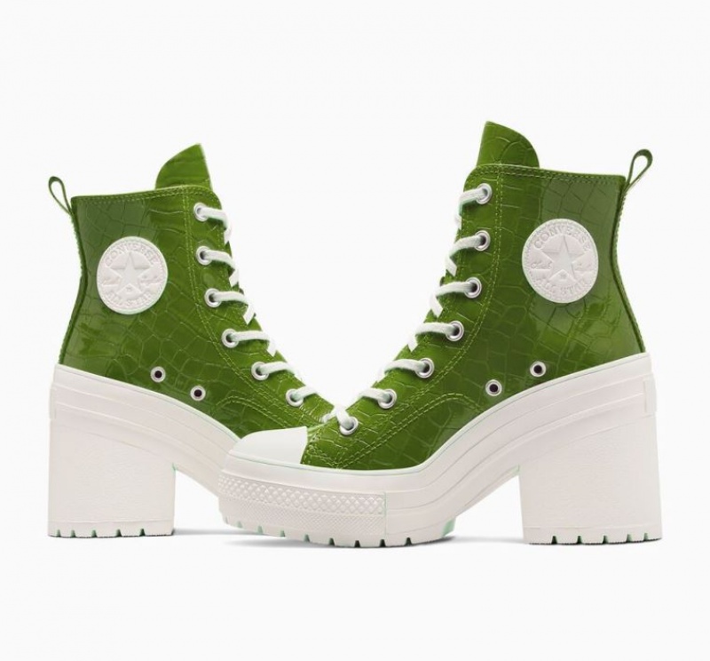 Green Converse Chuck 70 De Luxe Heel Embossed Women's High Tops | NZ WNDLH8324