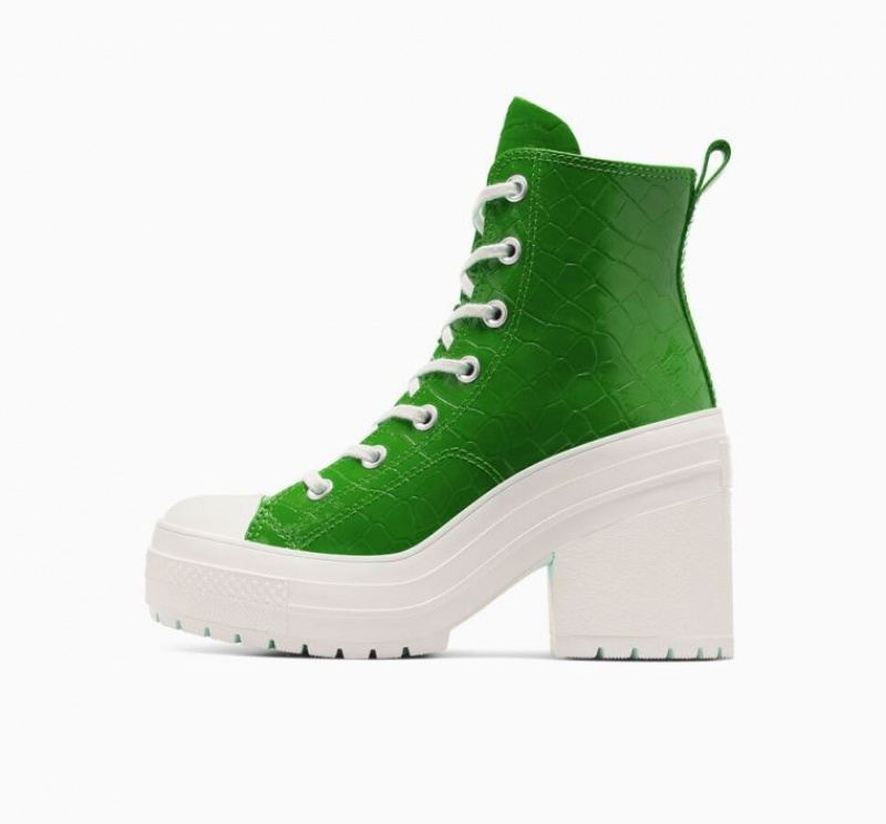 Green Converse Chuck 70 De Luxe Heel Embossed Women's High Tops | NZ GAKZY6980