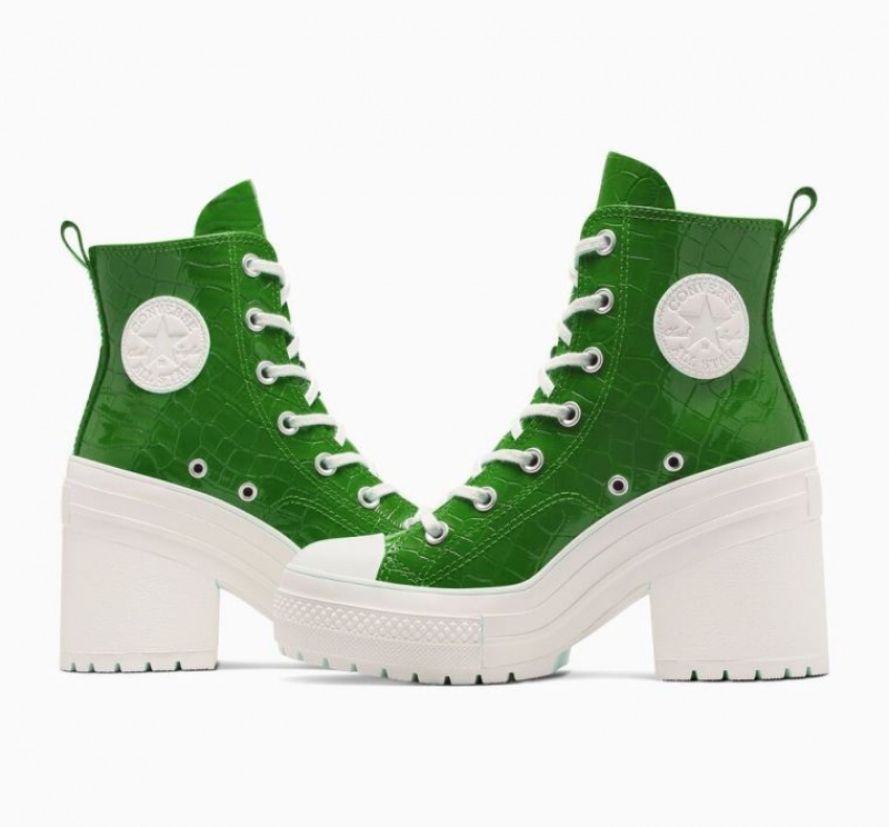 Green Converse Chuck 70 De Luxe Heel Embossed Women's High Tops | NZ GAKZY6980