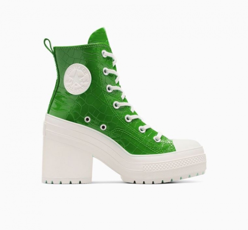 Green Converse Chuck 70 De Luxe Heel Embossed Women\'s High Tops | NZ GAKZY6980