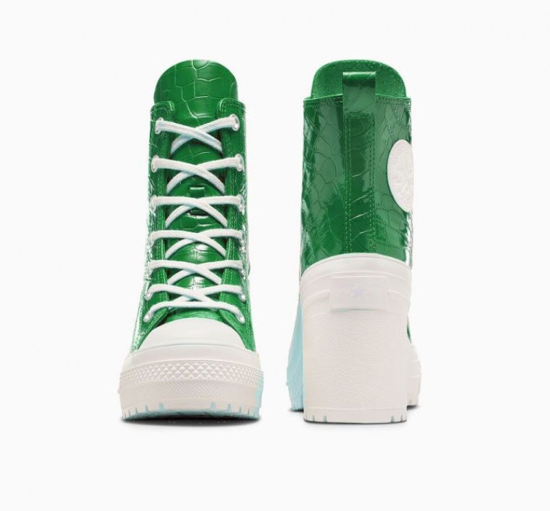 Green Converse Chuck 70 De Luxe Heel Embossed Women's High Tops | NZ FLNRY1837