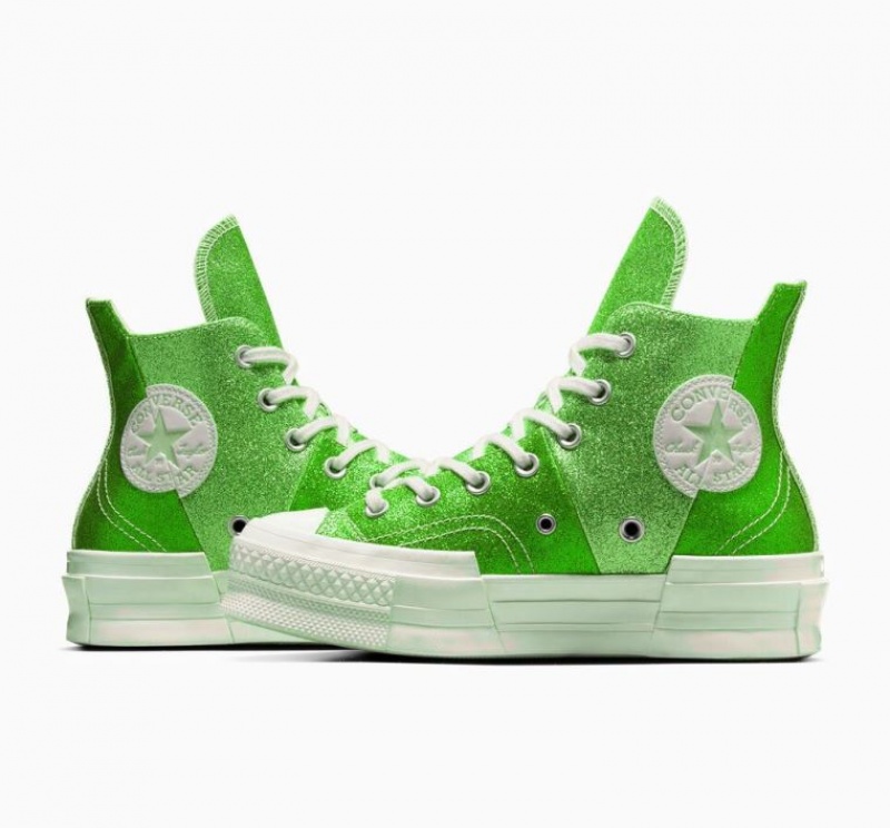 Green Converse Chuck 70 Plus Glitter Women's High Tops | NZ LESMZ5487