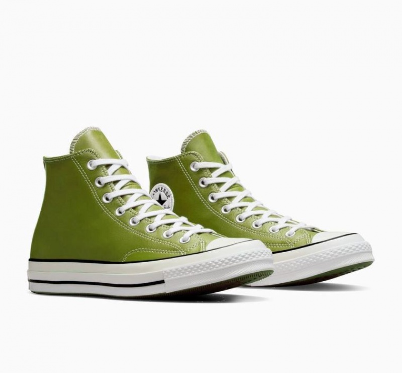 Green Converse Chuck 70 Surplus Leather Women's High Tops | NZ QBRVH0764