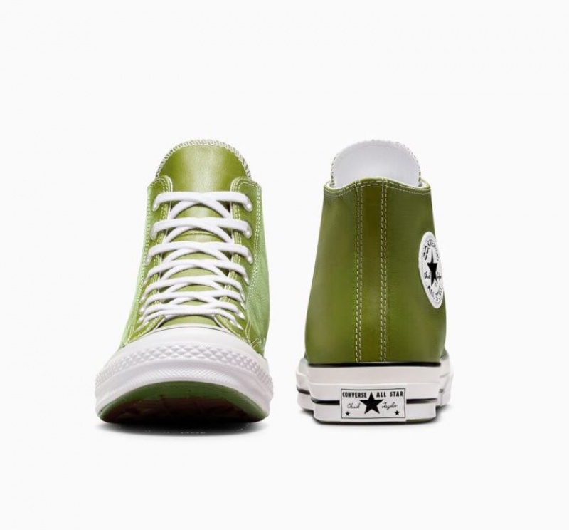 Green Converse Chuck 70 Surplus Leather Women's High Tops | NZ QBRVH0764