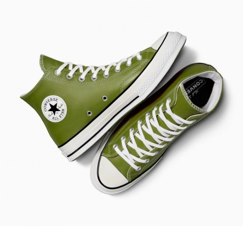 Green Converse Chuck 70 Surplus Leather Women's High Tops | NZ QBRVH0764