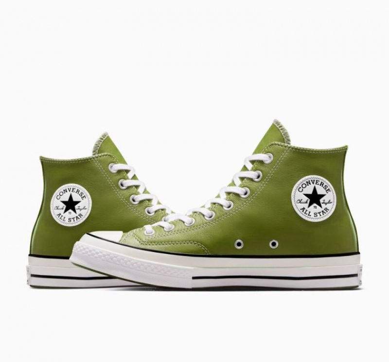 Green Converse Chuck 70 Surplus Leather Women's High Tops | NZ QBRVH0764