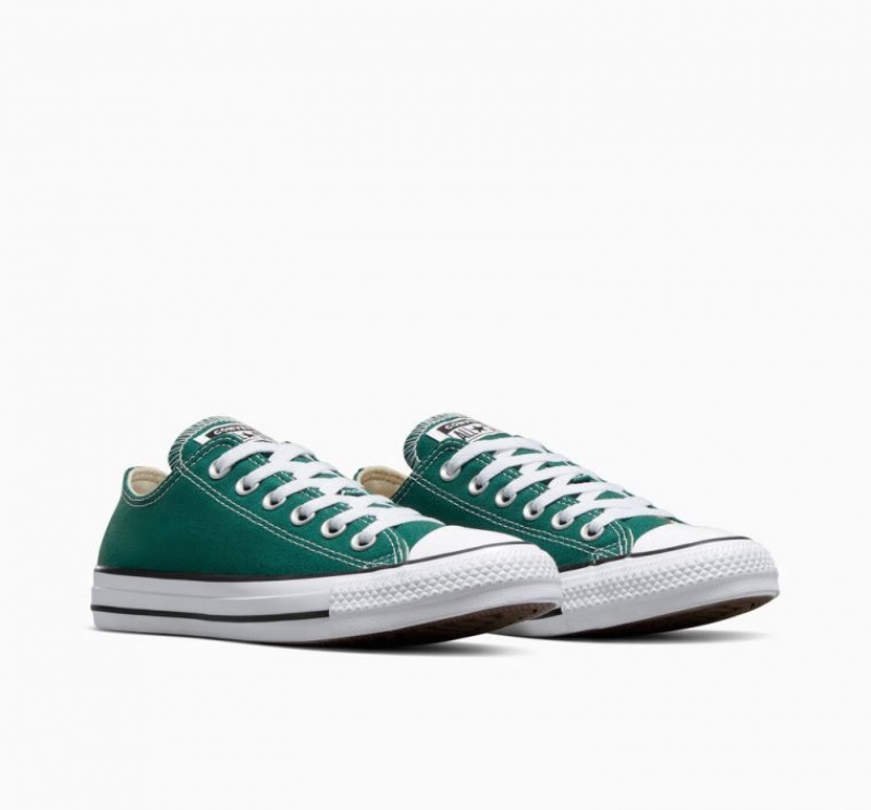 Green Converse Chuck Taylor All Star Men's Low Tops | NZ QZJYF7132