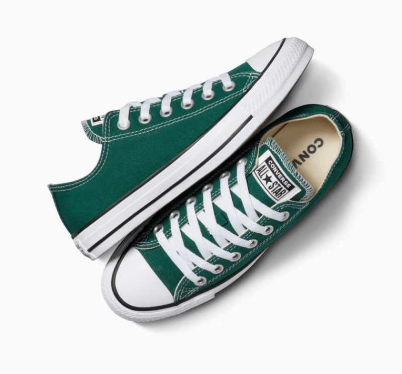 Green Converse Chuck Taylor All Star Men's Low Tops | NZ QZJYF7132