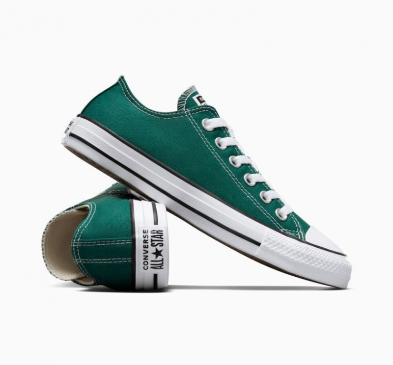 Green Converse Chuck Taylor All Star Men's Low Tops | NZ QZJYF7132