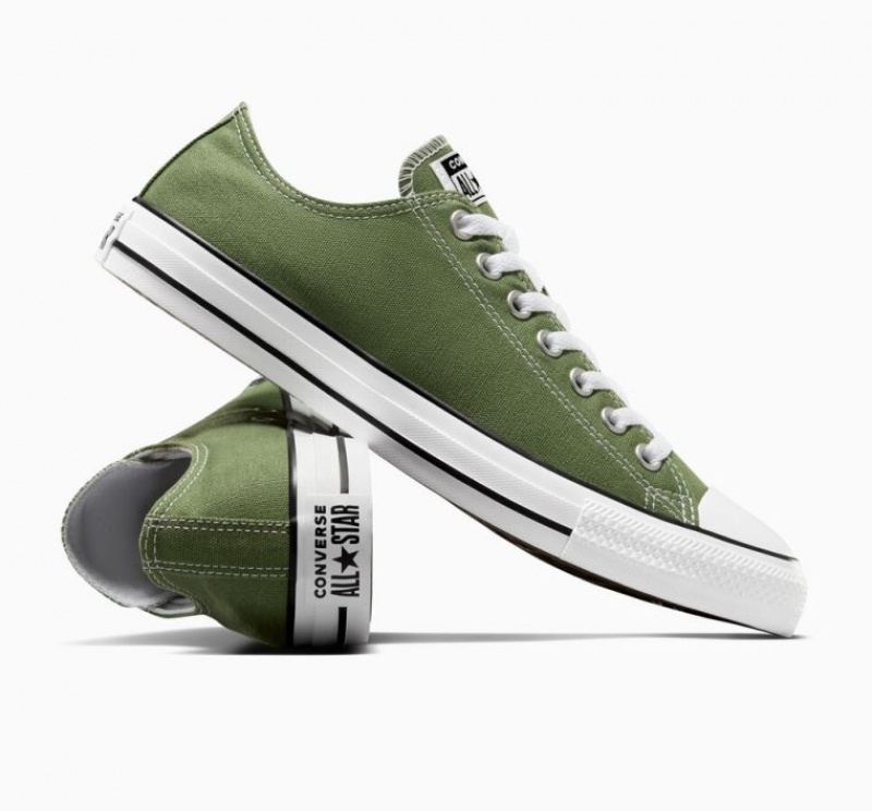 Green Converse Chuck Taylor All Star Men's Low Tops | NZ BINMZ6792