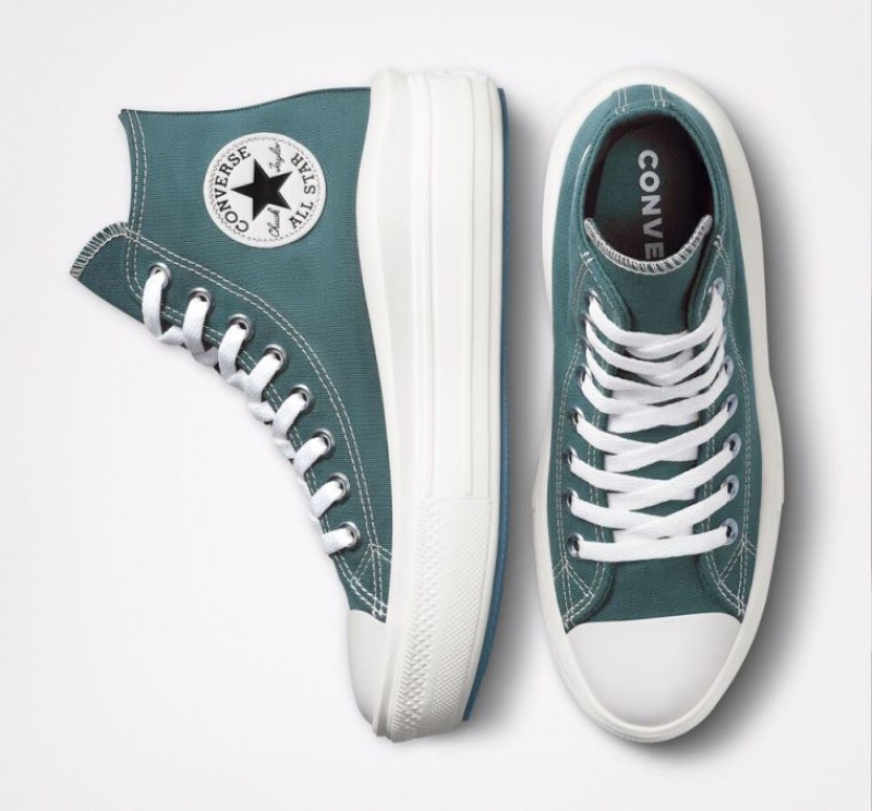 Green Converse Chuck Taylor All Star Move Women's Platform Sneakers | NZ ROJQE2690