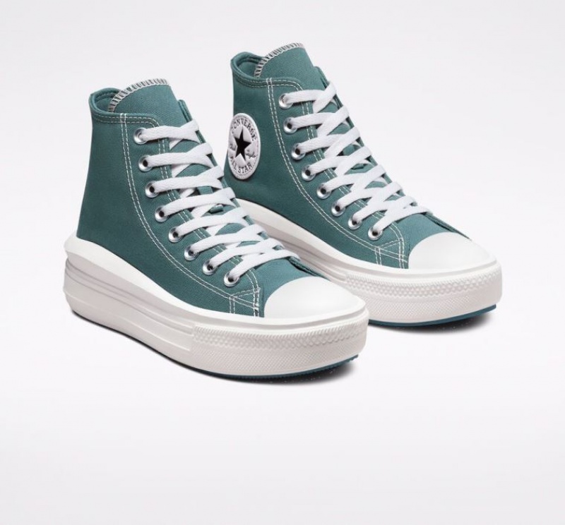 Green Converse Chuck Taylor All Star Move Women's Platform Sneakers | NZ ROJQE2690