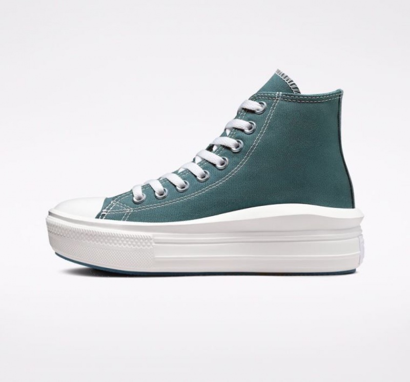 Green Converse Chuck Taylor All Star Move Women's Platform Sneakers | NZ ROJQE2690