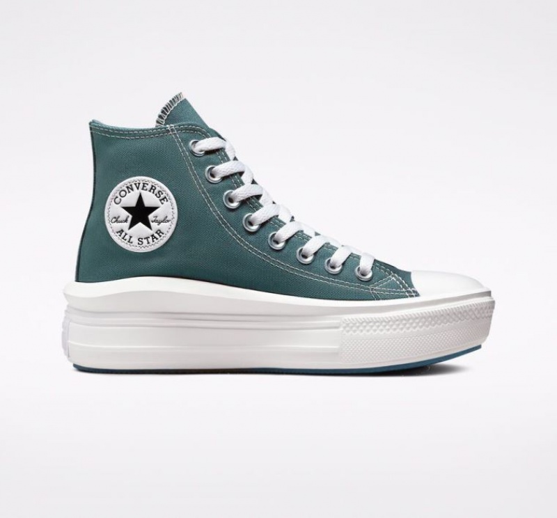 Green Converse Chuck Taylor All Star Move Women\'s Platform Sneakers | NZ ROJQE2690