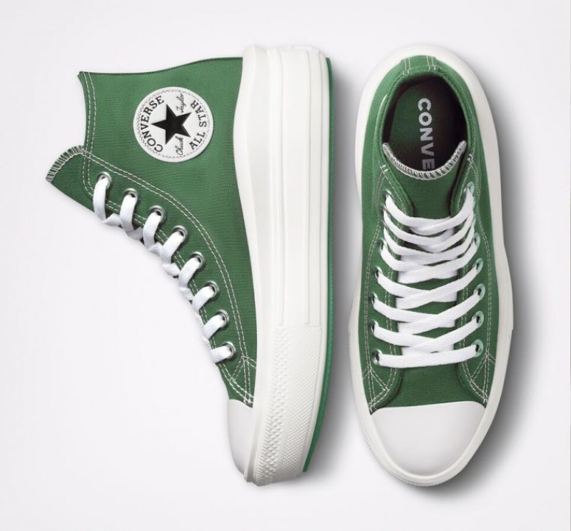 Green Converse Chuck Taylor All Star Move Women's Platform Sneakers | NZ MOGXU4872