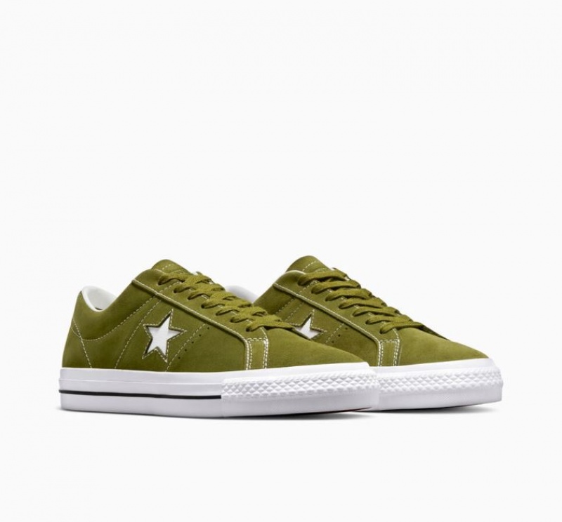 Green Converse One Star Pro Women's Skate Shoes | NZ FLORS3412