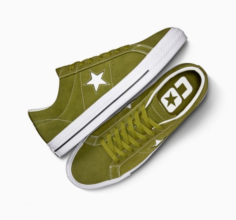 Green Converse One Star Pro Women's Skate Shoes | NZ FLORS3412