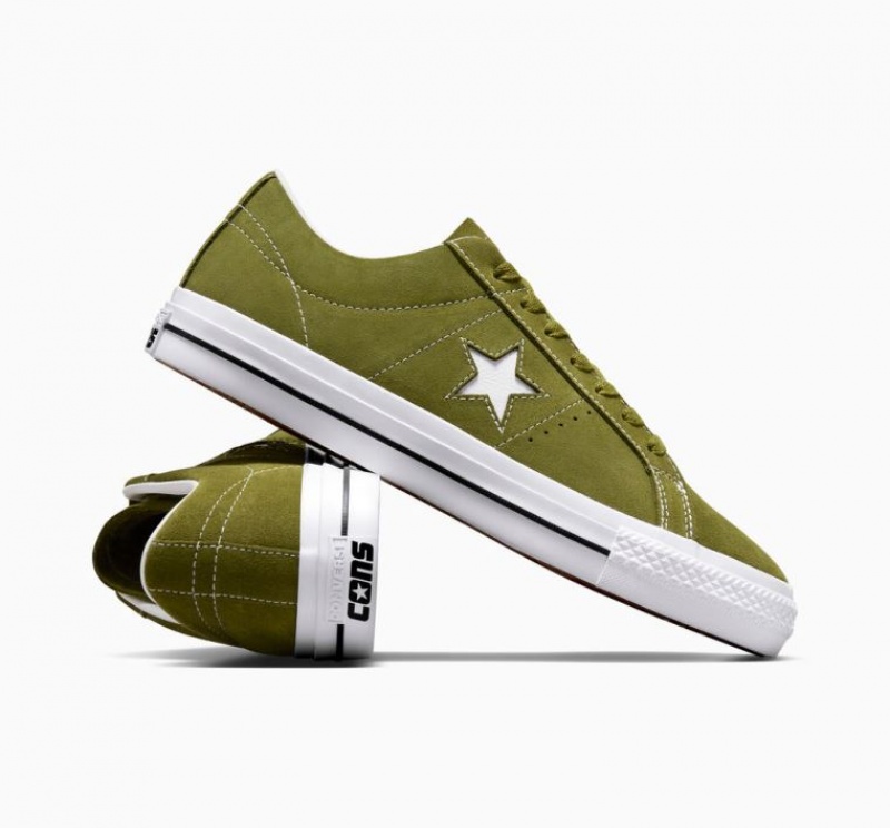 Green Converse One Star Pro Women's Skate Shoes | NZ FLORS3412