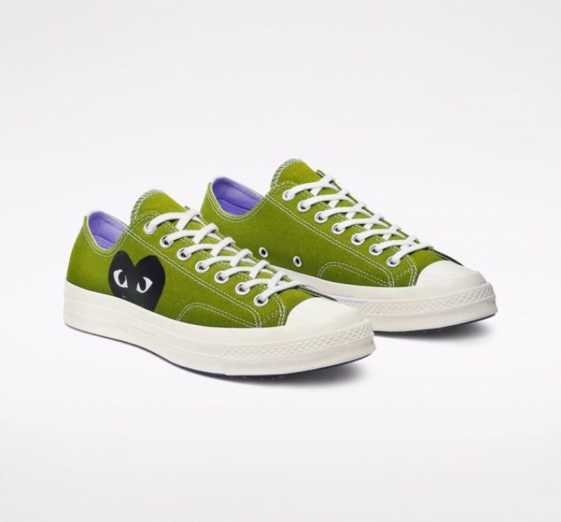 Green Converse X Comme Des Garçons Play Chuck 70 Men's Low Tops | NZ ADYVE8241