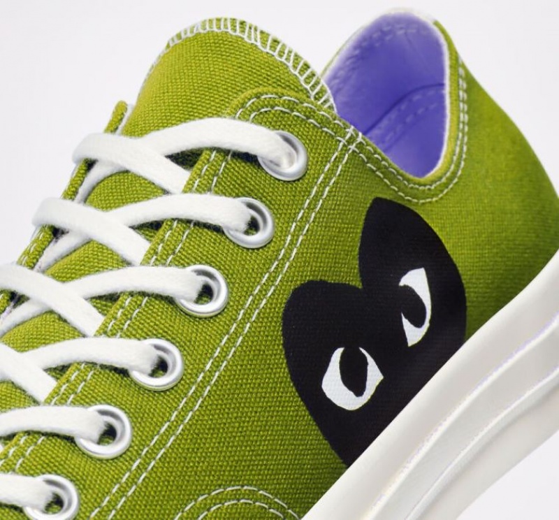 Green Converse X Comme Des Garçons Play Chuck 70 Men's Low Tops | NZ ADYVE8241