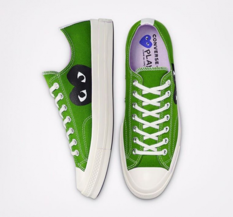 Green Converse X Comme Des Garçons Play Chuck 70 Men's Low Tops | NZ HIATR9758