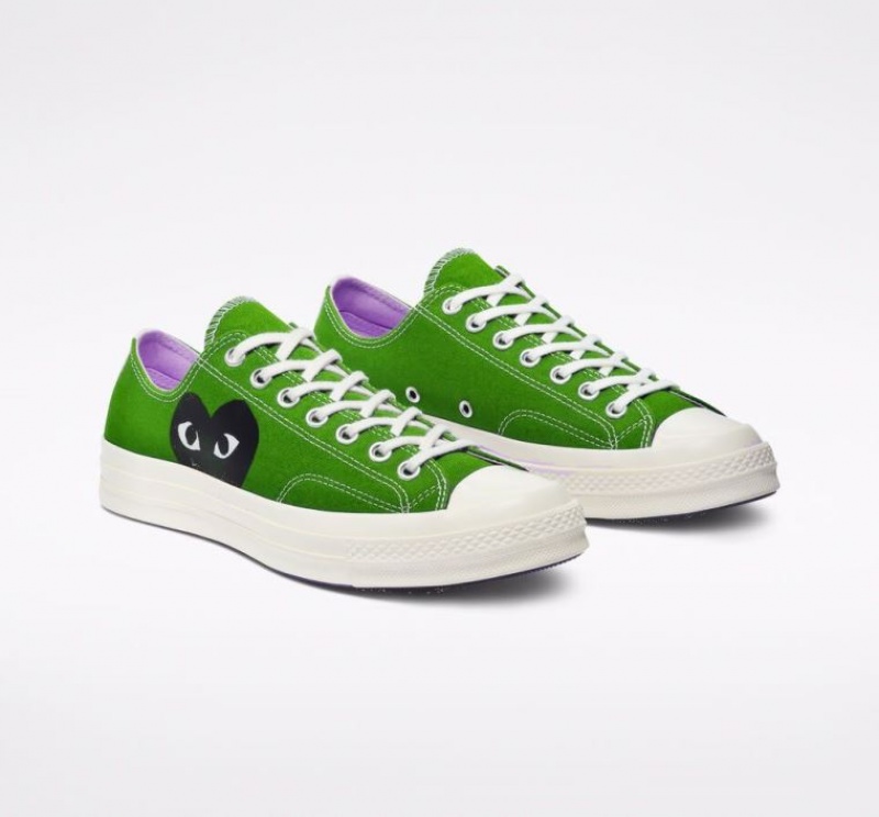 Green Converse X Comme Des Garçons Play Chuck 70 Men's Low Tops | NZ HIATR9758