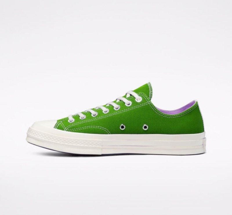 Green Converse X Comme Des Garçons Play Chuck 70 Men's Low Tops | NZ HIATR9758