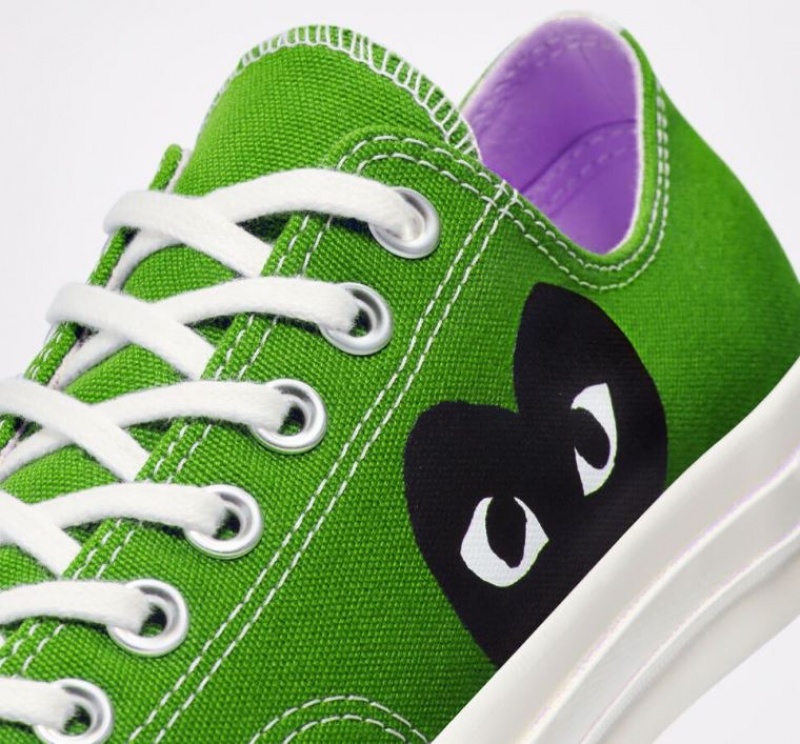 Green Converse X Comme Des Garçons Play Chuck 70 Men's Low Tops | NZ HIATR9758