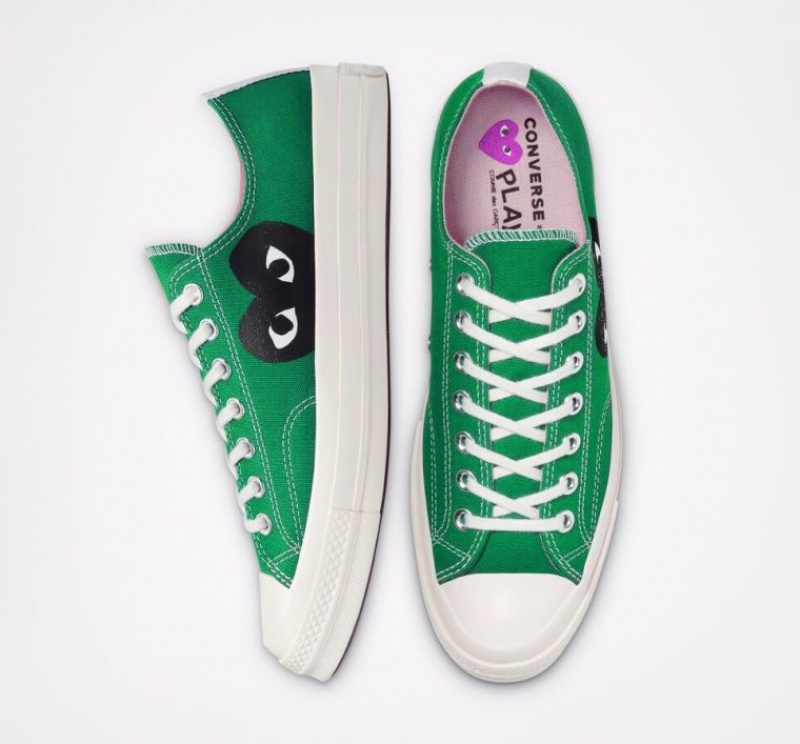 Green Converse X Comme Des Garçons Play Chuck 70 Men's Low Tops | NZ YHSLK0378