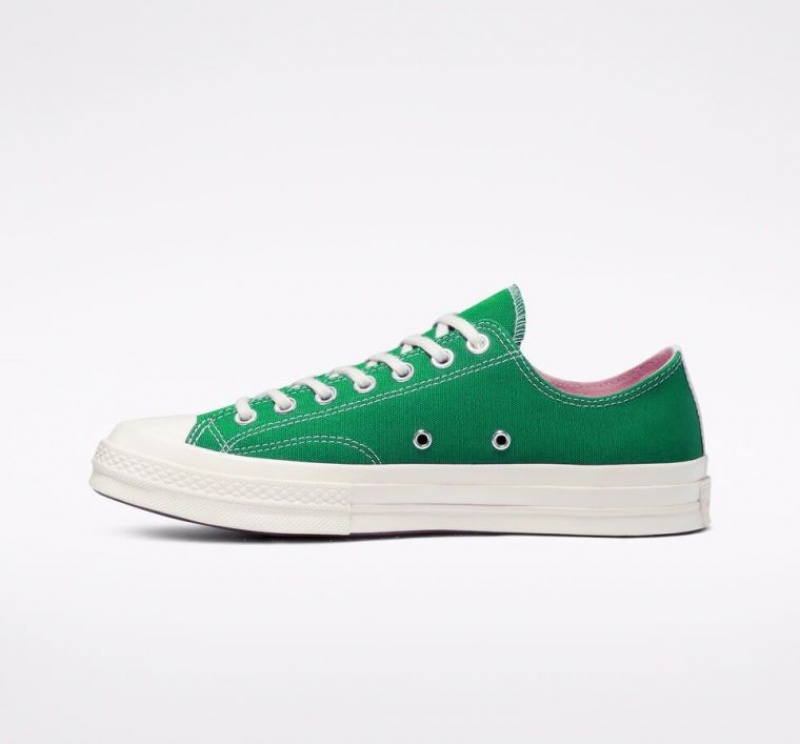 Green Converse X Comme Des Garçons Play Chuck 70 Men's Low Tops | NZ YHSLK0378