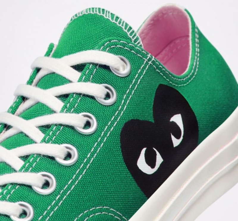 Green Converse X Comme Des Garçons Play Chuck 70 Men's Low Tops | NZ YHSLK0378