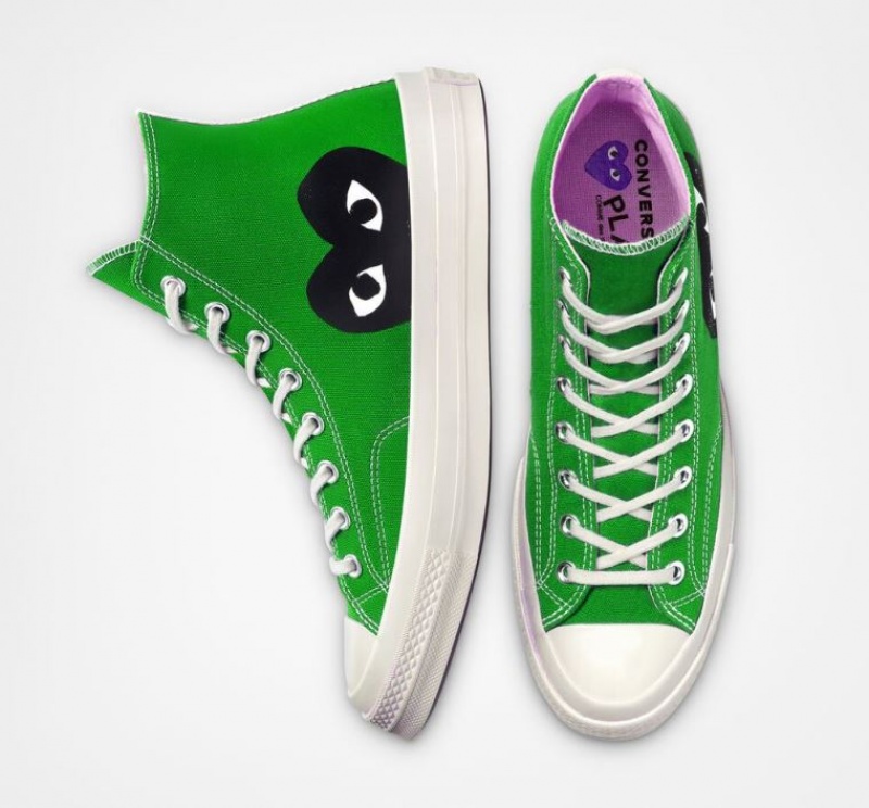 Green Converse X Comme Des Garçons Play Chuck 70 Women's High Tops | NZ TIQLF7508