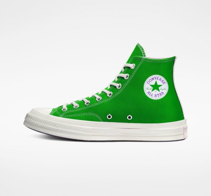 Green Converse X Comme Des Garçons Play Chuck 70 Women's High Tops | NZ TIQLF7508