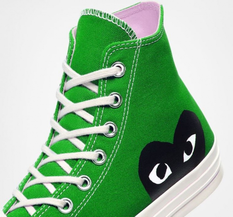 Green Converse X Comme Des Garçons Play Chuck 70 Women's High Tops | NZ TIQLF7508