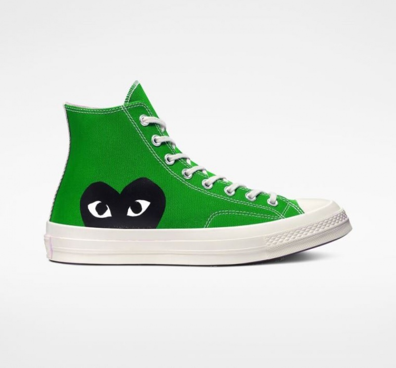 Green Converse X Comme Des Garçons Play Chuck 70 Women\'s High Tops | NZ TIQLF7508