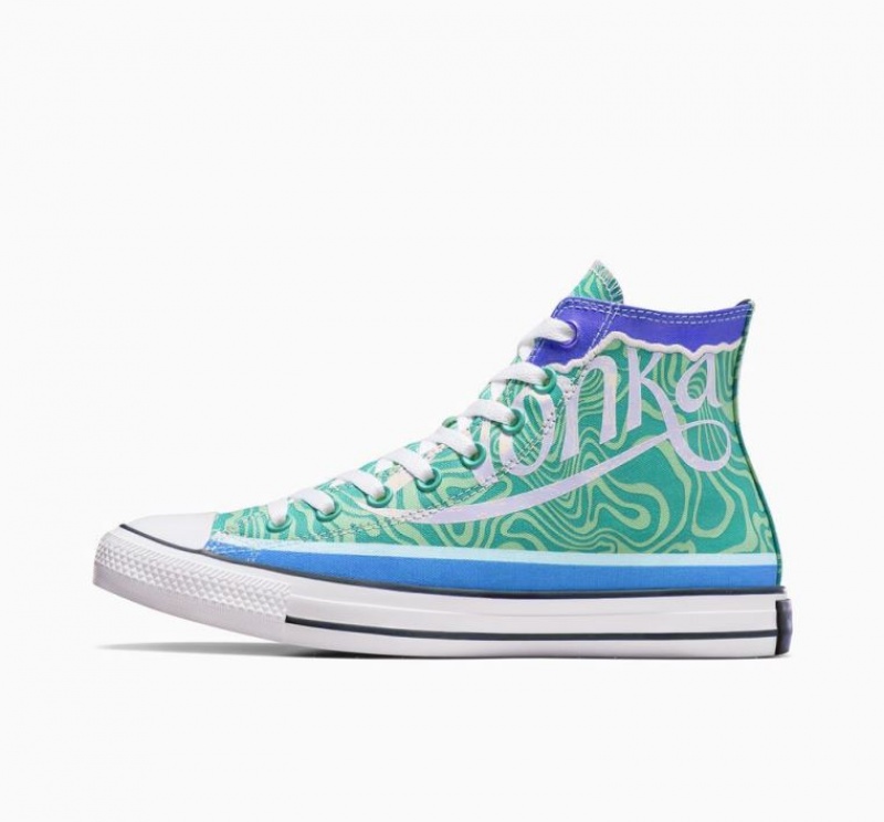 Green Converse X Wonka Chuck Taylor All Star Swirl Men's High Tops | NZ XDSNZ3862