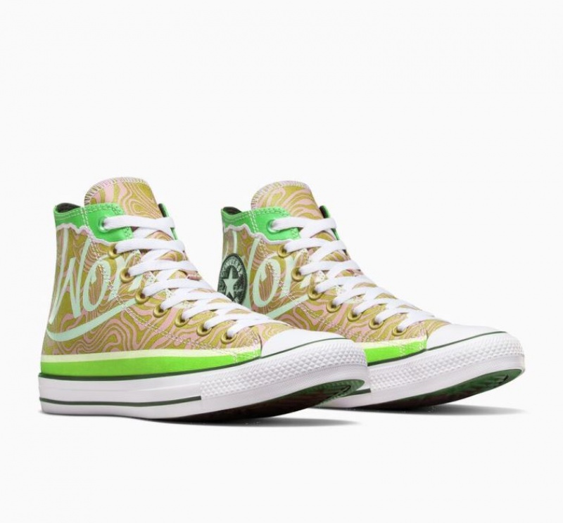 Green Converse X Wonka Chuck Taylor All Star Swirl Men's High Tops | NZ EHSGV4830