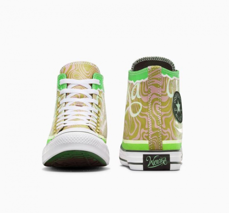 Green Converse X Wonka Chuck Taylor All Star Swirl Men's High Tops | NZ EHSGV4830