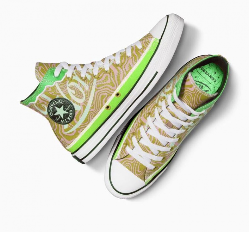 Green Converse X Wonka Chuck Taylor All Star Swirl Men's High Tops | NZ EHSGV4830