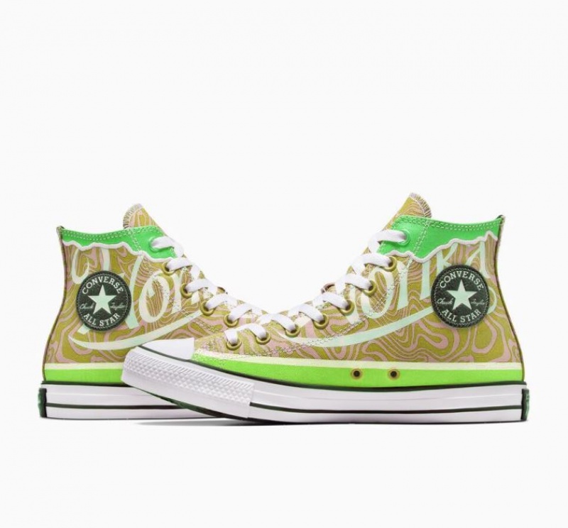 Green Converse X Wonka Chuck Taylor All Star Swirl Men's High Tops | NZ EHSGV4830