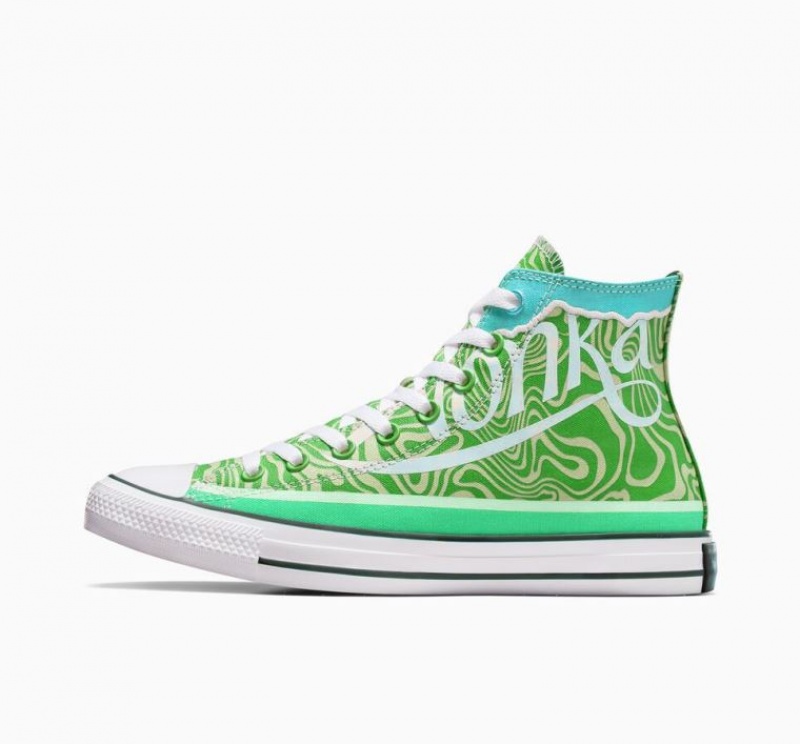 Green Converse X Wonka Chuck Taylor All Star Swirl Men's High Tops | NZ QIZYR3521